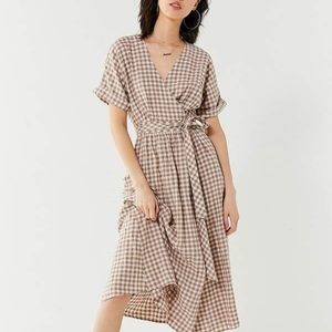 Urban outfitters checkered dress , linen dress